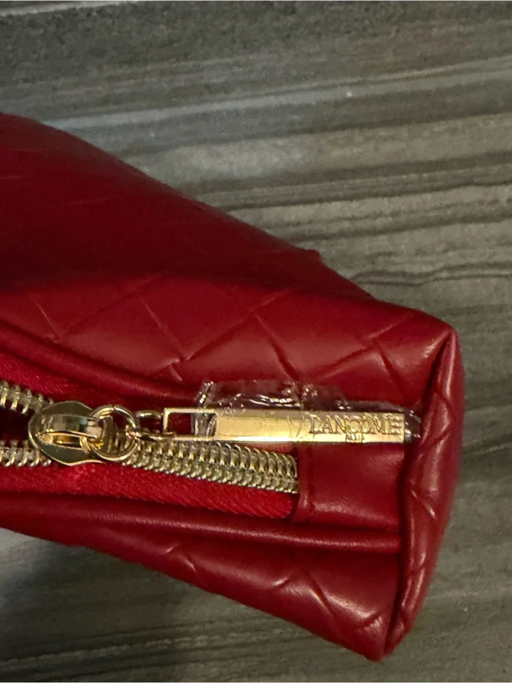 Lancôme red cosmetics makeup bag